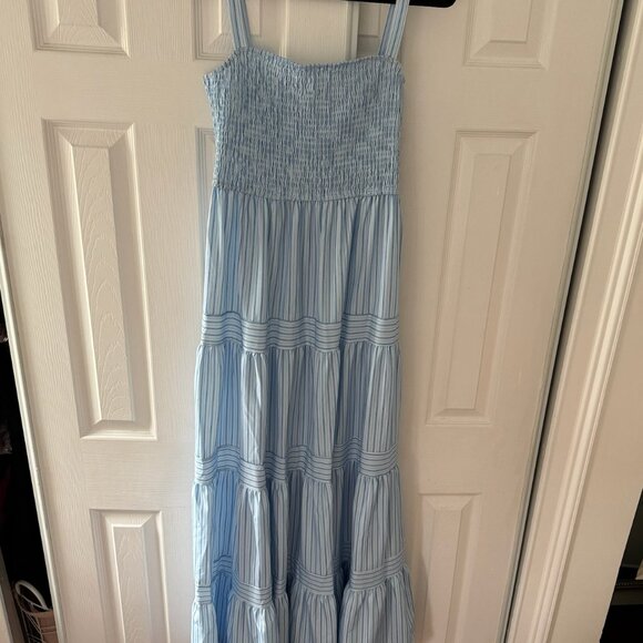NWWT Commense Blue & White Pinstripe Maxi Dress - Picture 3 of 8